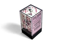 Gemini Black-White / pink 16mm block (12 dice)